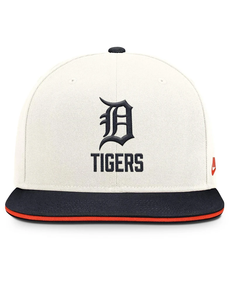 Nike Men's Cream/Navy Detroit Tigers Cooperstown Pro Dri-fit Snapback Hat