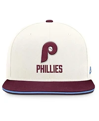 Nike Men's Cream/Burgundy Philadelphia Phillies Cooperstown Pro Dri-fit Snapback Hat