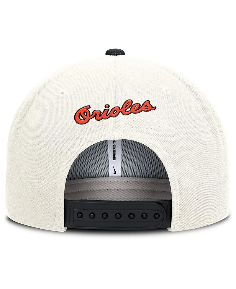 Nike Men's Cream/Black Baltimore Orioles Cooperstown Pro Dri-fit Snapback Hat