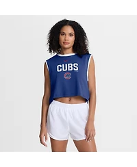 Nike Women's Royal Chicago Cubs Primetime Loose Dri-fit Cropped Tank Top