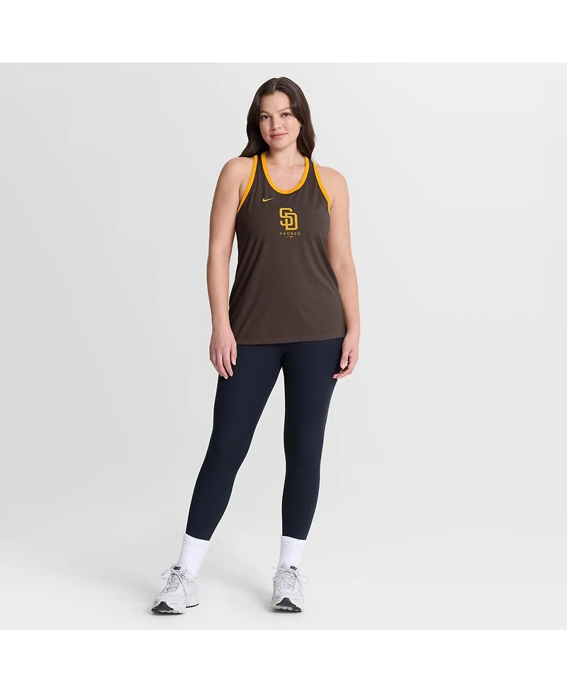 Nike Women's Brown San Diego Padres Tri-Blend Dri-fit Racerback Tank Top