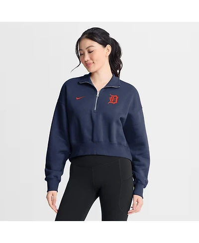Nike Women's Navy Detroit Tigers Primetime Phoenix Fleece Half-Zip Sweatshirt