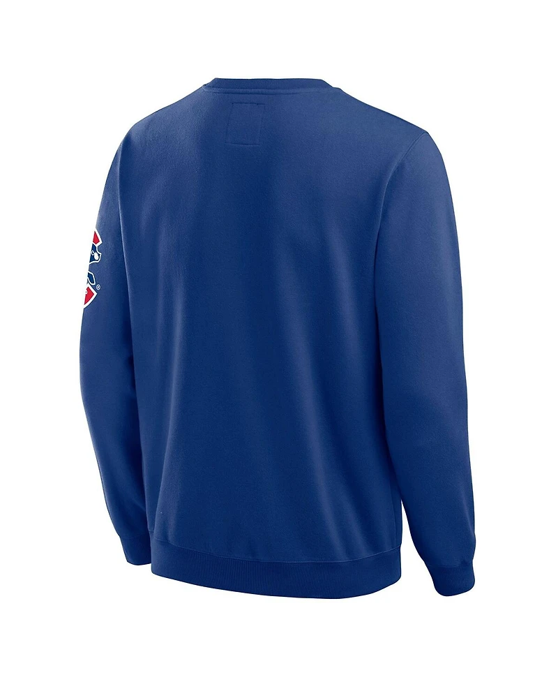 Darius Rucker Collection by Fanatics Men's Royal Chicago Cubs Washed Crew Neck Pullover Sweatshirt