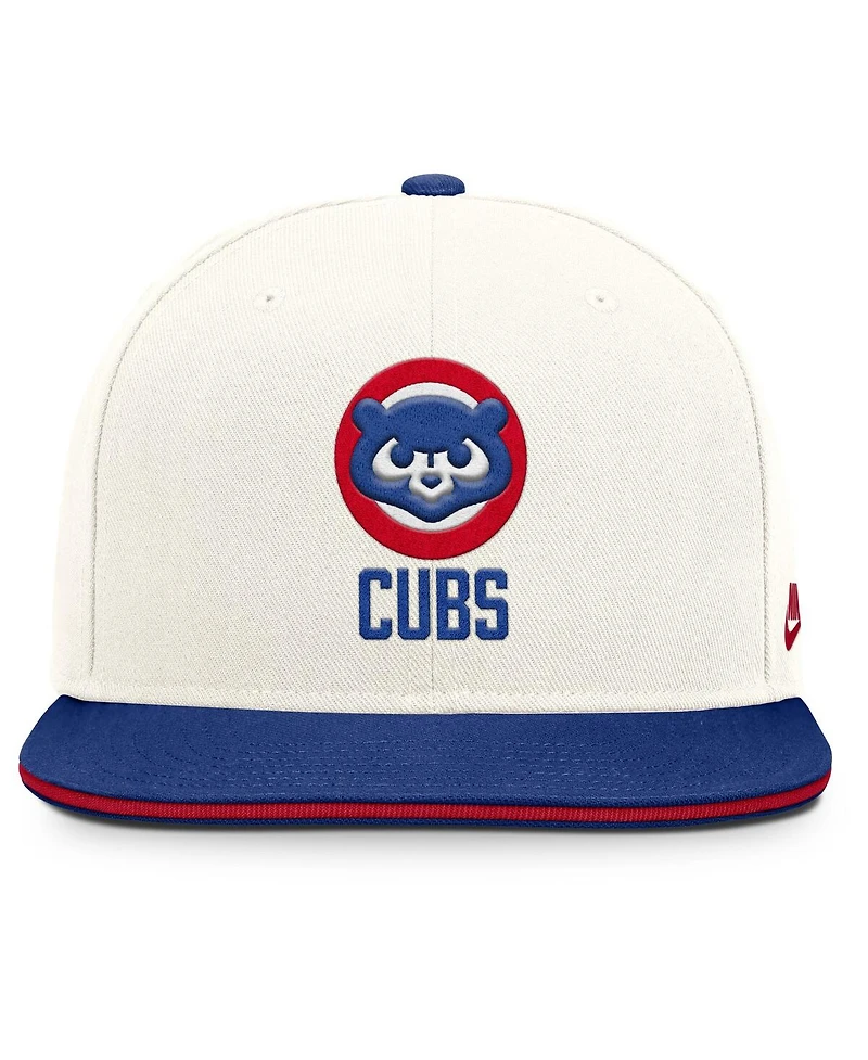 Nike Men's Cream/Royal Chicago Cubs Cooperstown Pro Dri-fit Snapback Hat