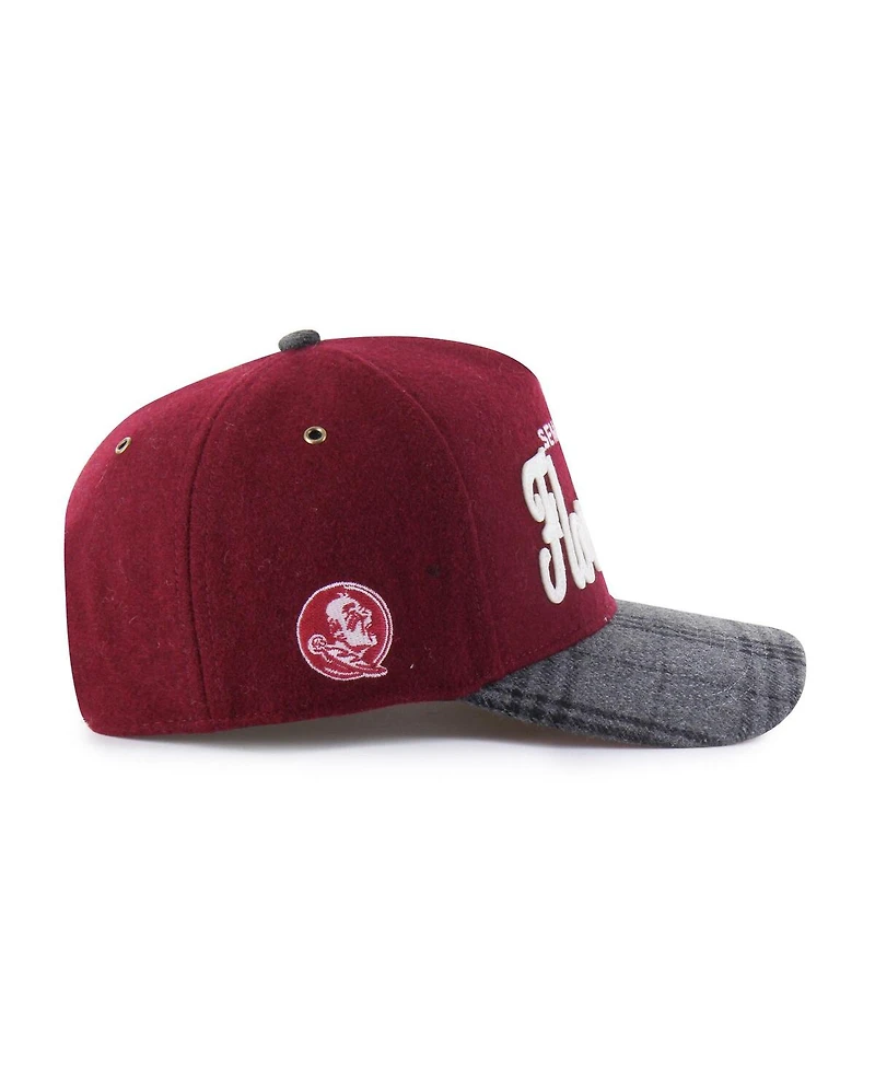 '47 Brand Men's and Women's Garnet Florida State Seminoles Windowpane Plaid Collection Hitch Adjustable Hat