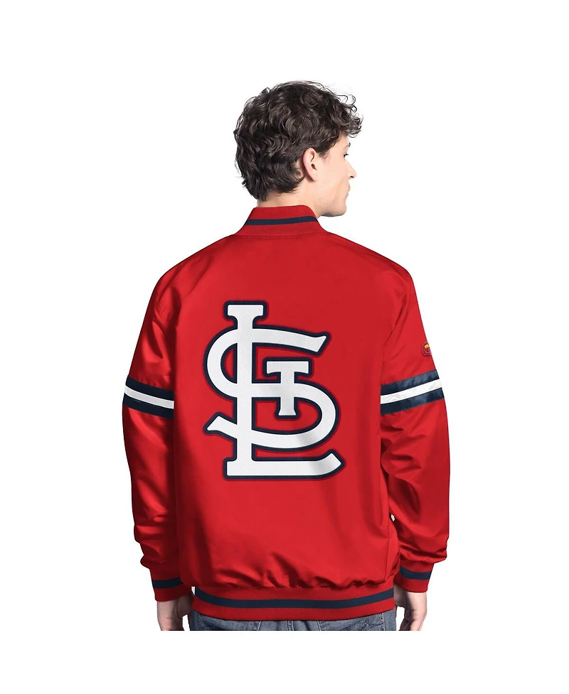 Starter Men's Red St. Louis Cardinals Scout Full-Snap Varsity Jacket