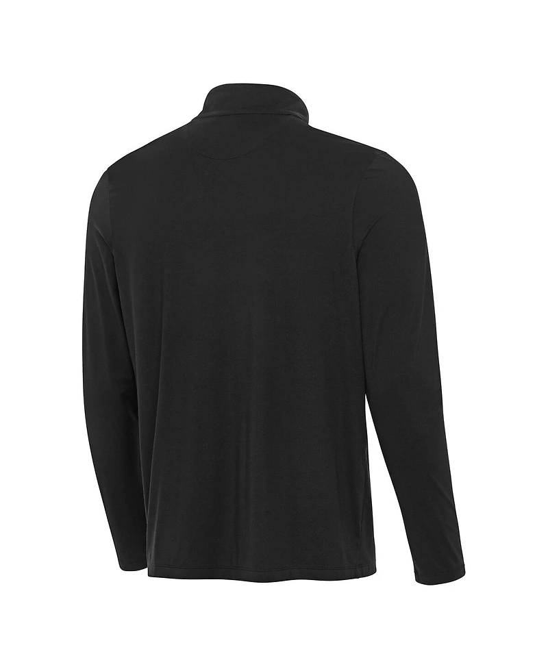 Antigua Men's Black Cincinnati Reds Content Quarter-Zip Sweatshirt