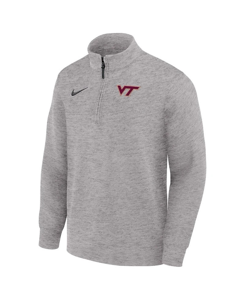 Nike Men's Gray Virginia Tech Hokies Coaches Dri-fit Half-Zip Pullover