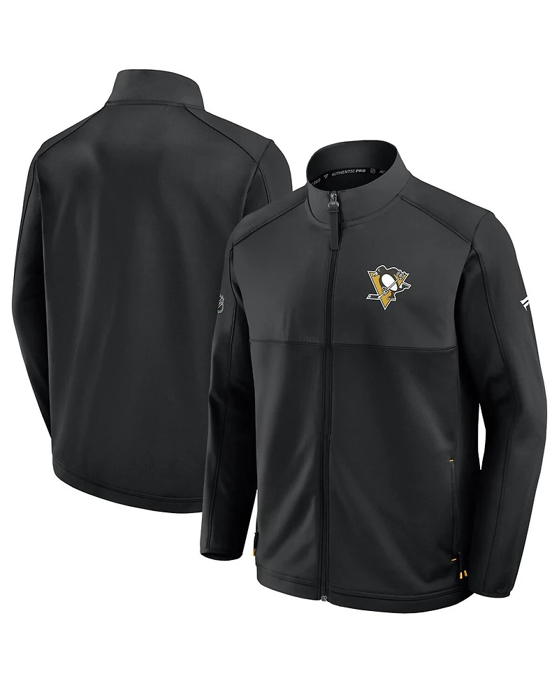 Fanatics Men's Black Pittsburgh Penguins Authentic Pro Rink Full-Zip Jacket