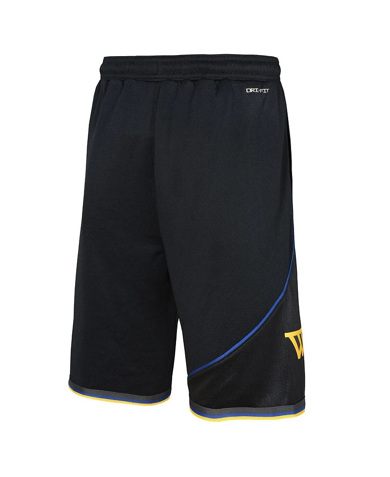 Nike Big Boys and Girls Black Golden State Warriors Authentic Statement Edition Swingman Shorts