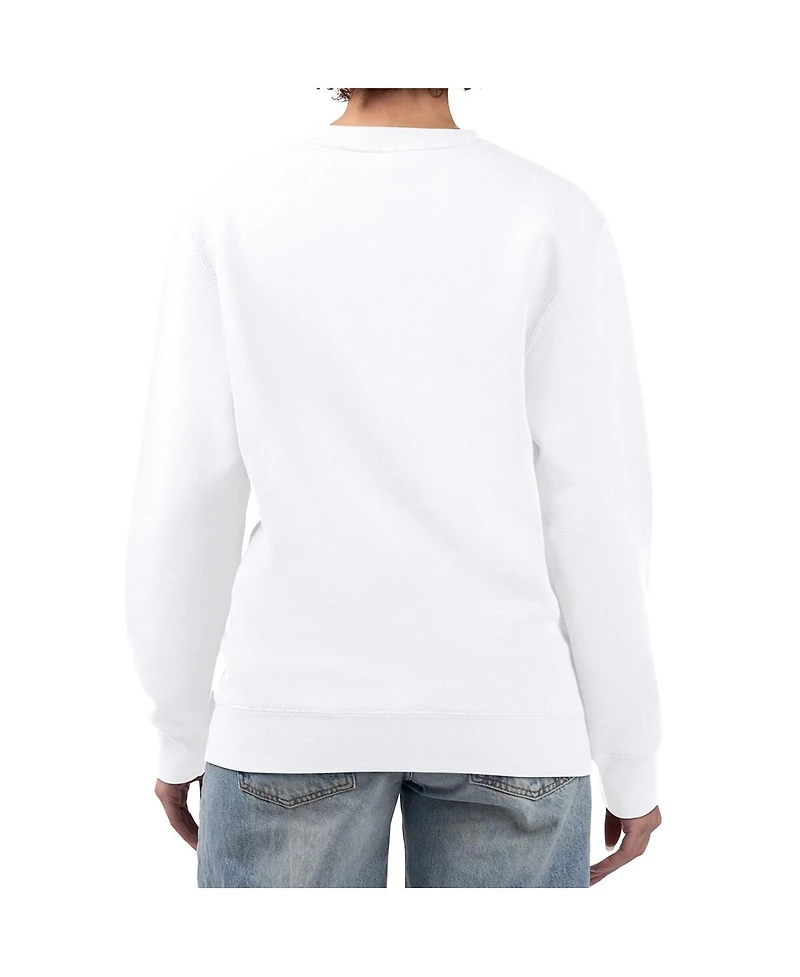 G-iii 4Her by Carl Banks Women's White Milwaukee Brewers Baseball Girls Fleece Pullover Sweatshirt