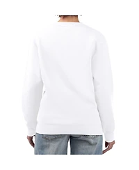 G-iii 4Her by Carl Banks Women's White La Clippers Leopard Heart Fleece Pullover Sweatshirt