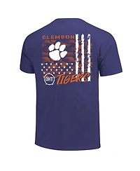 Image One Men's Purple Clemson Tigers Comfort Colors Oht Camo Overlay T-Shirt