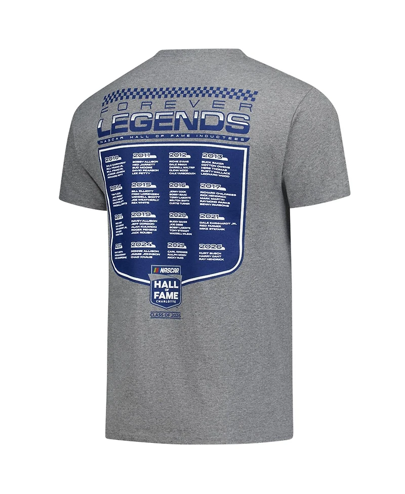 Checkered Flag Sports Men's Heather Charcoal Nascar 2-Spot 2026 Hall of Fame Class T-Shirt