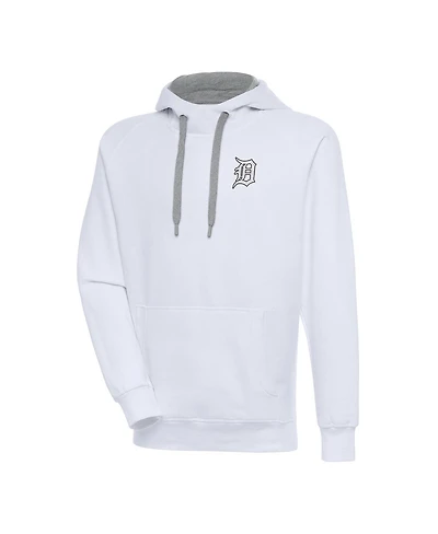 Antigua Men's White Detroit Tigers Metallic Victory Pullover Hoodie