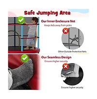 Hongge Kids Trampoline Recreational Bounce Jumper with Safety Enclosure Net