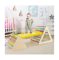 Hongge 3 Piece Toddler Triangle Set Montessori with 2 Climbing Triangles and 1 Ramp