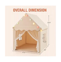 Hongge Kids Playhouse Tent with Star Lights and Mat