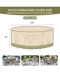 Aoodor Heavy Duty Outdoor Furniture Set Cover, 600D Waterproof Oxford Patio Sectional Set Cover Covers with Air Vents for Patio General Purpose Table