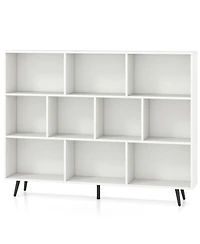 Slickblue 10-Cube Organizer Bookcase with Sturdy Metal Legs
