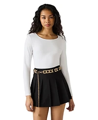 Steve Madden Gold-Tone Hammered Square Link Chain Belt