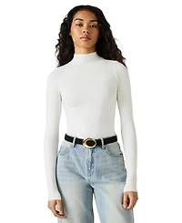 Steve Madden Feathered Edge Faux Suede Oval Buckle Belt