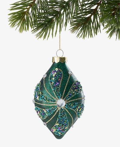 Holiday Lane Peacock Beaded Drop Ornament, Macy's Exclusive