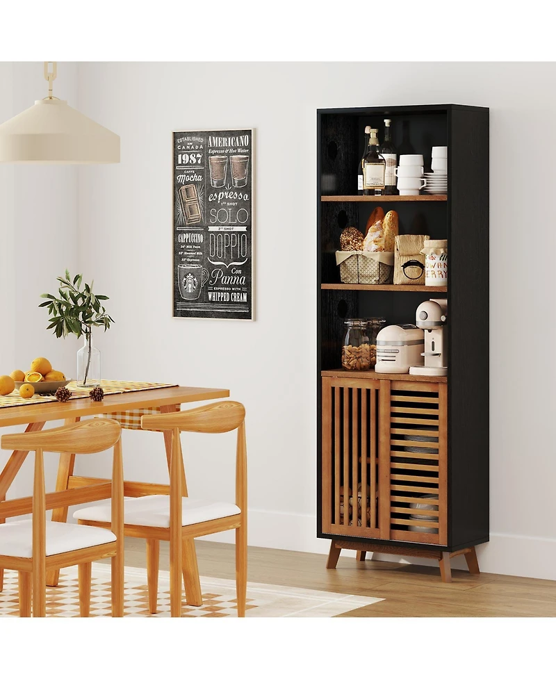 Slickblue Tall 70" Bookcase 5-Tier with Adjustable Storage Shelf