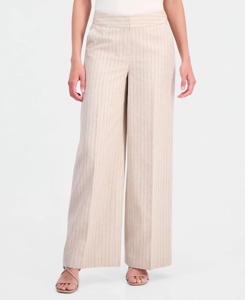 Tahari Asl Women's Pinstripe Wide-Leg Pants