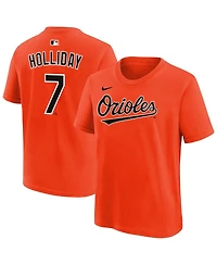 Nike Big Boys and Girls Jackson Holliday Orange Baltimore Orioles Name Number T-Shirt
