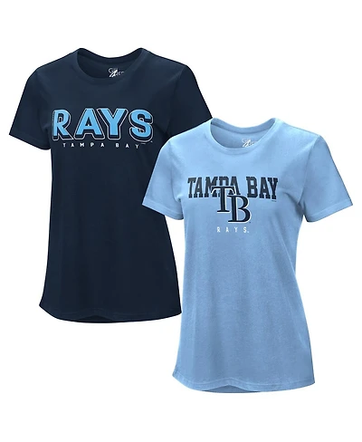 G-iii 4Her by Carl Banks Women's Navy/Light Blue Tampa Bay Rays Two T-Shirt Combo Pack