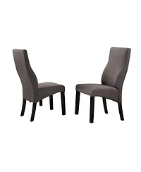 Kings Brand Furniture Contemporary Dining Chairs Solid Wood, Upholstered Seats and Cappuccino Finish