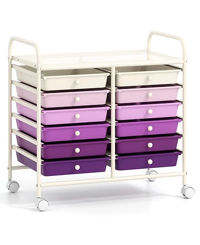 Sugift 12 Drawers Rolling Storage Cart for Home and Office