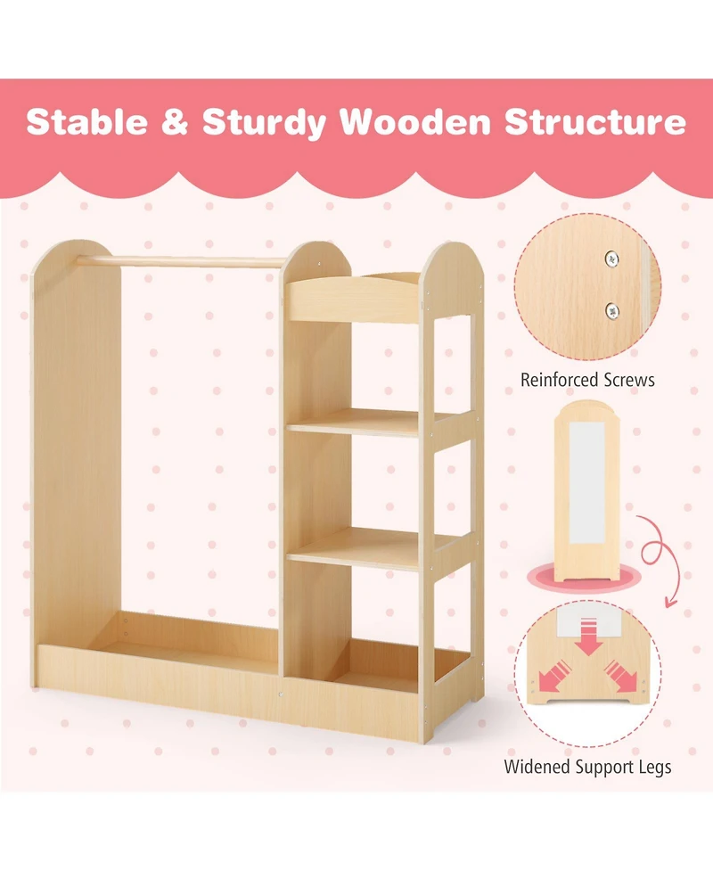 Sugift Kids Dress Up Storage with Mirror