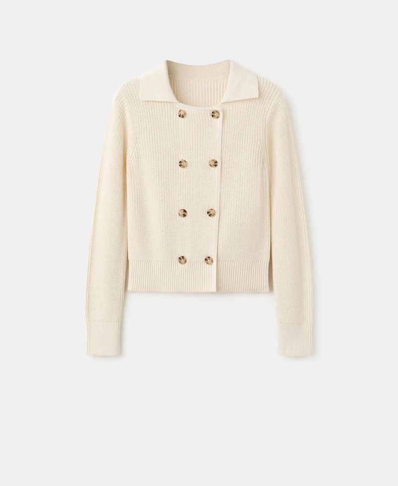 Mango Women's Knitted Buttoned Jacket