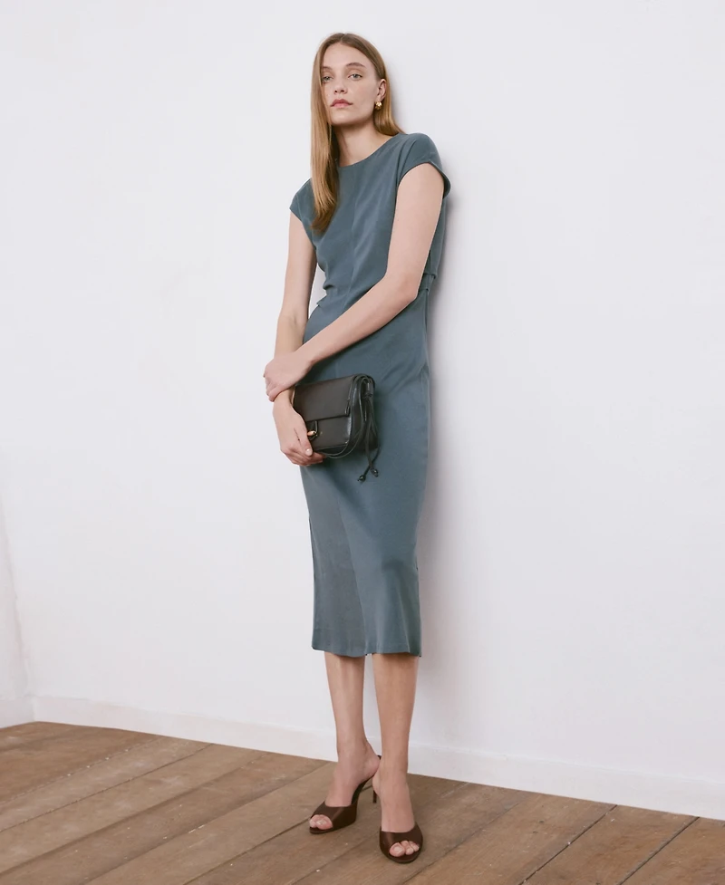 Mango Women's Draped Detail Midi-Dress