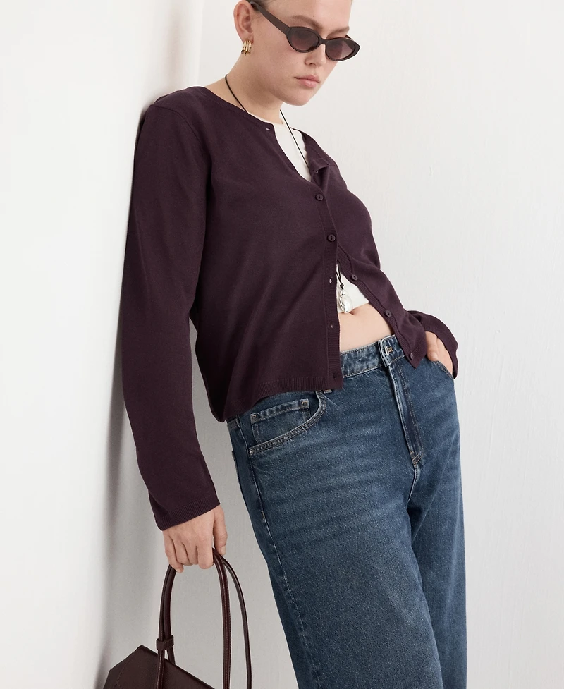 Mango Women's Fine-Knit Straight-Fit Cardigan
