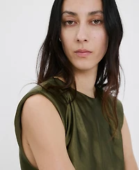 Mango Women's Fitted Satin Dress