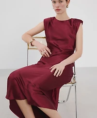 Mango Women's Fitted Satin Dress