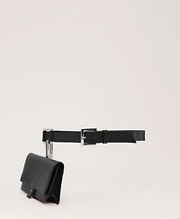 Mango Women's Leather Detachable Coin Purse Belt