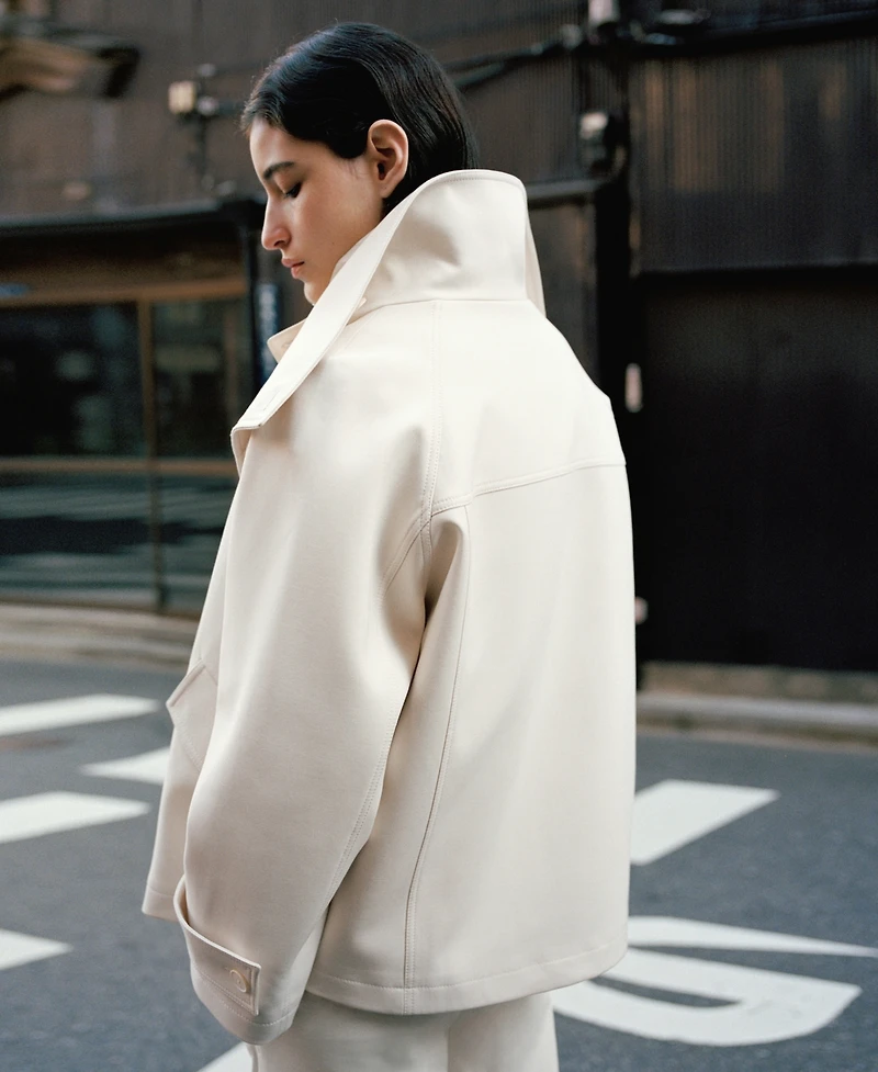 Mango Women's Pockets Funnel Neck Parka