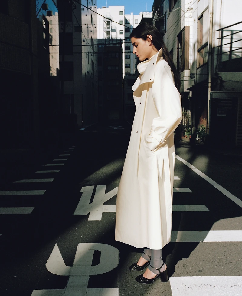 Mango Women's Oversized Funnel-Neck Belt Trench Coat