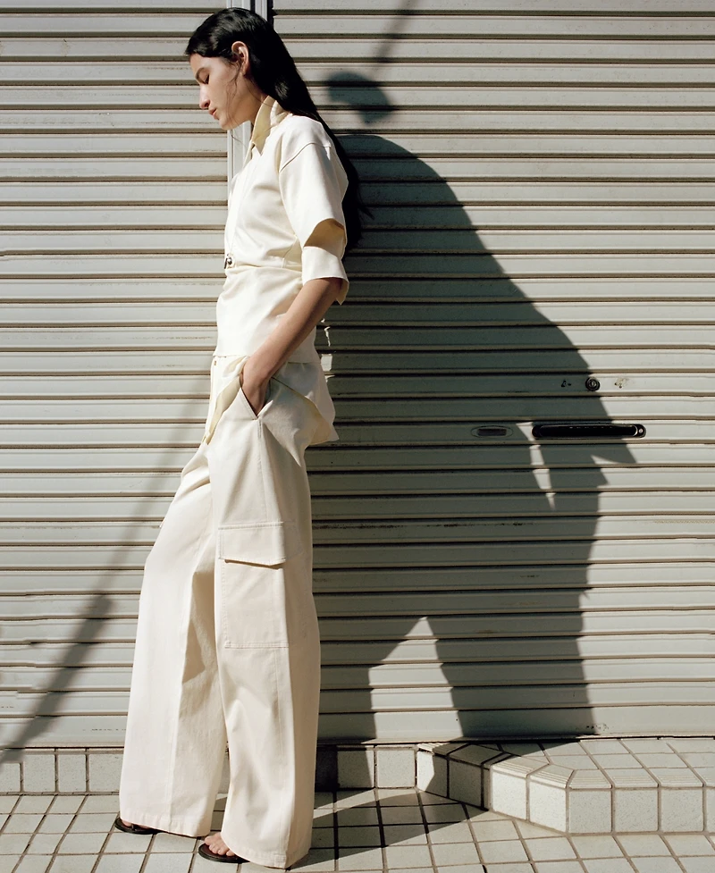 Mango Women's Mid-Rise Pockets Cargo Pants