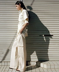 Mango Women's Mid-Rise Pockets Cargo Pants