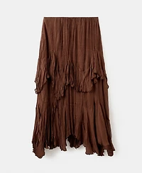 Mango Women's Ruffled Chiffon Skirt