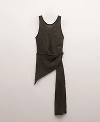 Mango Women's Asymmetrical Semi-Sheer Alpaca Top