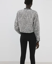 Mango Women's Frayed Ends Tweed Jacket