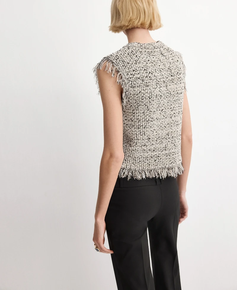 Mango Women's Fringe Trim Top