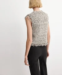 Mango Women's Fringe Trim Top