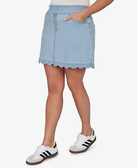 Ruby Rd. Plus Scalloped Hem Stretch Denim Skort